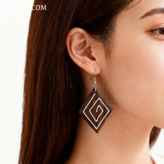 Hot Sale Painting Wood Earrings Beautiful Look